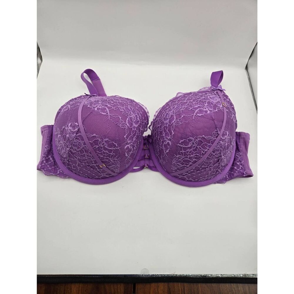 Cacique Boost Balconette Bra Size 48DD Purple Lace